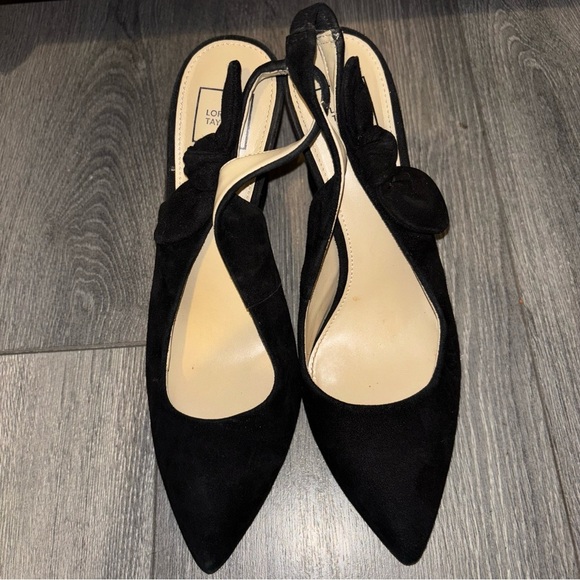 Lord + Taylor Juleeza Black Suede Leather Heels Size 8 - Picture 2 of 10